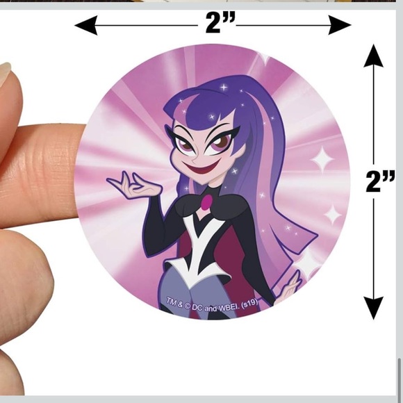 NWT DC Super Hero Girls Zatanna Scrapbooking Crafting 2” Stickers Purple Pink - Picture 6 of 6